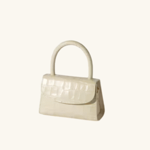 MINI CREAM CROCO EMBOSSED LEATHER