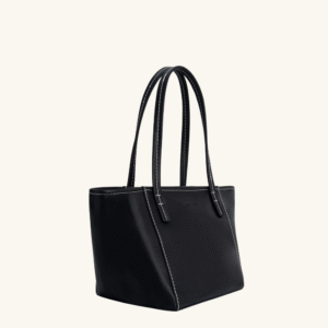 By Far- Tote Club en cuero negro box