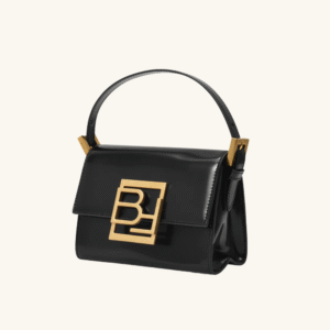 By Far- Fran en cuero negro semi‐brillante