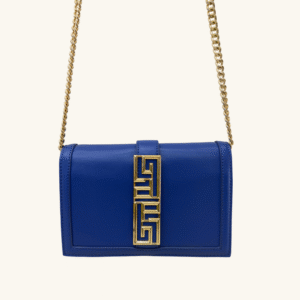 Mini Gaëlle Paris – Bolsa de Ecopiel azul con Herrajes Dorados