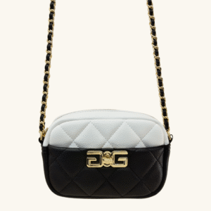 Mini Gaëlle Paris – Bolsa de Ecopiel blanco y negro