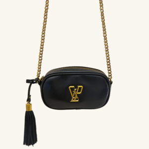 Mini Gaëlle Paris – Bolsa de Ecopiel negra  con Herrajes Dorados